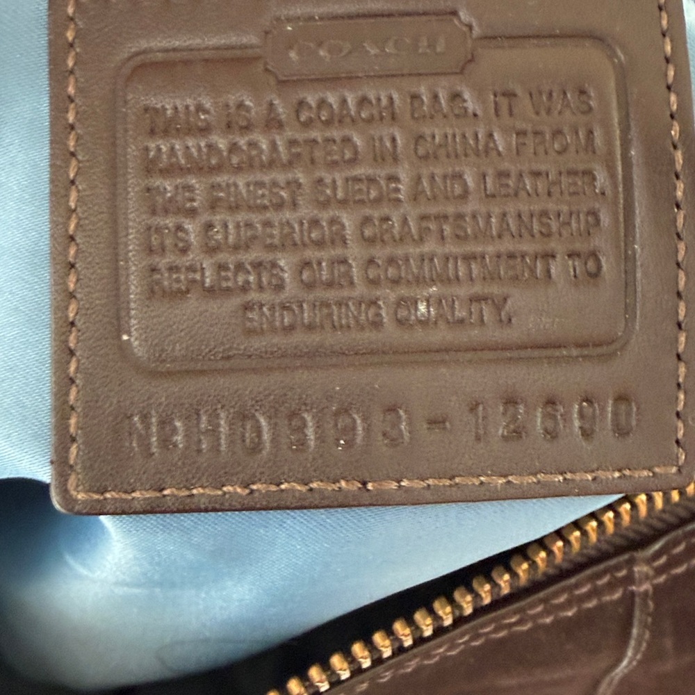 Coach Dark Chocolate Suede Hobo with Gold Hardware - Picture 2 of 4